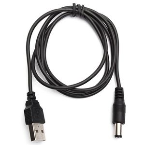 80cm USB-port till 5,5 x 2,1 mm 5V DC Barrel Jack Strömkabelkontakt Svart för LED-lampa eller annan utrustning