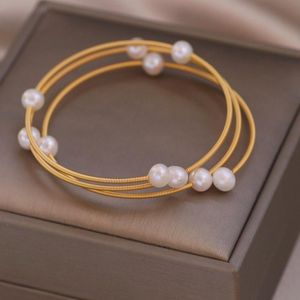 Wholesale girls bohemian for sale - Group buy Bangle Trendy Charm Gold Color Multi layer Bracelets Natural Real Pearl Bead Adjustable Bangles For Women Girls Bohemian Jewelry Gifts