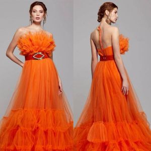 A-line Mermaid Evening Dresses sexy strapless Sleeveless floor-length Prom Dress backless Sweep Train Formal Party Gowns Hot Sell