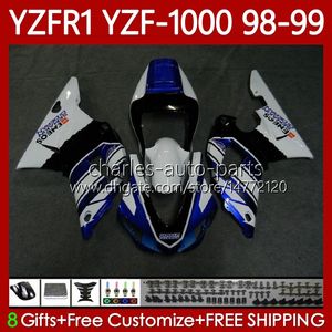 Yamaha YZF R1 CC YZF R1 YZF BODYWORK NO YZF R1 YZF1000 OEM Fairingsキット青い光沢のあるBlk