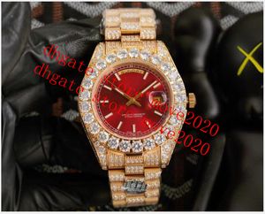 Spactory Vendita 43mm orologi da polso per artiglio Banna Big Diamonds Automatic Man Watch Acciaio inox Diamante Roma Markers Golden Shell Orologi da uomo (quadrante oro)