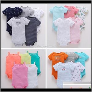 Rompers Jumpsuitsrompers Baby Kids Maternity Drop Delivery 2021 Romper 5Piecelot Baby Jumpsuit Cotton Boygirls Clothes Short Sleeve Summer St