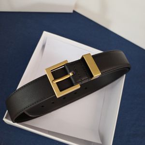 Belt for Woman Fashion Gold Needle Buckle Man Womens Belts Genuine Cowhide 6 Colors