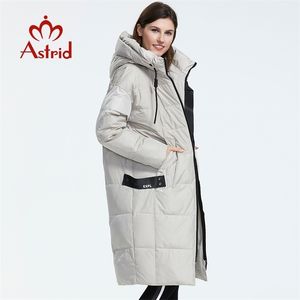Astrid Kış Varış Aşağı Ceket Kadınlar Gevşek Giyim Giyim Kalitesi Bir Hood ile Moda Stil Kış Ceket AR-7038 210819