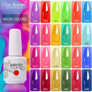 ingrosso Springs Nails-Gel per unghie Clou Beaute ml Colori Neon al neon fluorescente Polish Spring Bright Art Base Top Coat LED UV Semi permanente