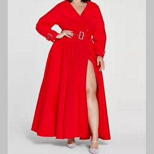 Kızıl Balo Elbise Sash Uzun Kollu Abiye Zemin Lengrth Bir Çizgi Parti Kıyafeti