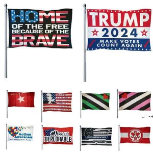 2024 Trump Flag Eleição Faça América Grande Novamente 150 * 90 cm US bandeira bandeira Decoração interior ao ar livre 496