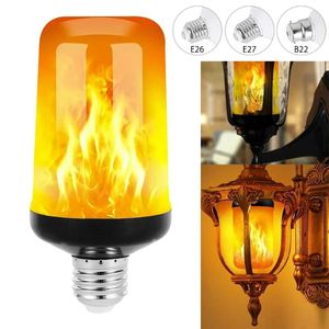 المصابيح LED تأثير اللهب ضوء لمبة 4 أوضاع الخفقان مضاهاة حديقة المنزل مصباح عيد الميلاد هالوين ديكور E27