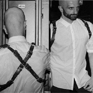 Fetisch Männer Homosexuell Brust Leder Harness Gürtel Männlich Sexy Tops Zubehör Körper Käfig Dessous Erotische Bondage Sex Kostüm Bhs Sets