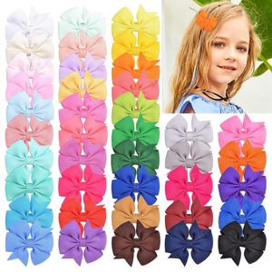 Meninas Bebê Bowknot Hairpins Sólidos Grosgrain fita arcos com clipes de jacaré Acessórios de cabelo para crianças crianças Boutique Bow Barrette 40 cores