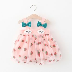 2021 Noworodek Baby Girls Dress Summer Clothes Cute Sleeveless Baby Suknie Dla Niemowląt Baby Urodziny Odzież Berbeć Dziewczyna Dress Q0716