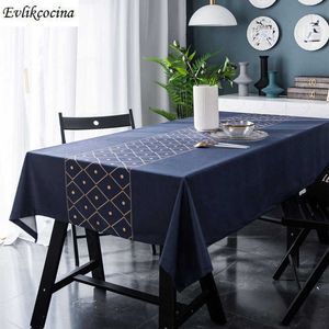 Blue Tablecloth Gold Dots Table Cover Mantel De Mesa Multifunction Printed Cloth Nappe Centrini Moderni Obrus 210626