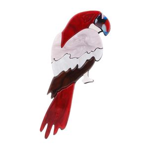 Pins, broscher Fishpeach Big Acrylic Bird Pins for Women Present Large Resin Parrot Animal Brosch Badge Kvinnlig Smycken Kläder Accessorie