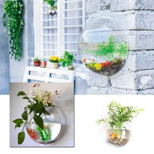 Wall Hanging Fish Bowl Aquarium Tank Goldfish Bowl Wall Mount Fish Tank Pot Plant Flowerpot Flower Vase Home Decoration