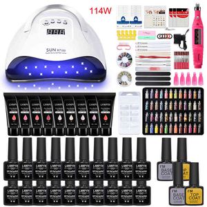 20/18/12 kolorowy żel polski lakiernik paznokci z 36W / 54W / 114W LED Zestaw lampy UV dla manicure Zestaw akrylowych Nails Narzędzia sztuki