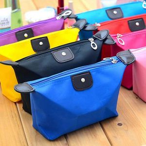 Top Quality Lady Makeup Pouch Vattentät Kosmetisk Väska Koppling Toalettartiklar Travel Kit Casual Small Purse Candy Sport 10 färger ZWL273