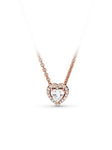 Heart Pendant Necklace 925 Sterling Silver with Original Box Pandora CZ Diamond Bright Star Chain Necklace for Women Set Gift