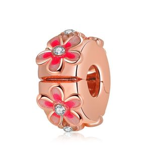 Adatto bracciali Pandora 30 pezzi in oro rosa margherita fiore argento sicurezza anti-goccia fibbia fermaglio perline perline per vendita all'ingrosso collana in sterline europee fai da te