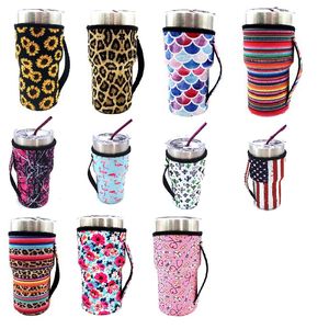 100PCS Reusable Iced Coffee Cup Sleeve Neoprene Insulated Sleeves Cup Cover Holder Idea for 20oz Tumbler Cup