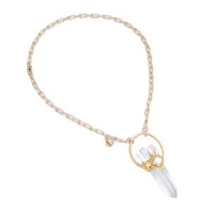 Naszyjniki wisiorek JK Naturalne białe kwarcowe naszyjnik BIWA Pearl łańcuch dla kobiet