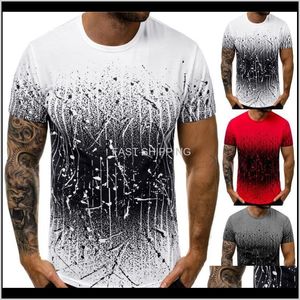 T-shirts T-shirts Klädsel Mens Ankomst Sommar Slim Fit Unik Tryckt Casual Short Fashion Style Round Neck Tees Toppar Drop Deliv Ritsb