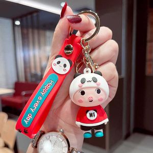 Key Ring Pendant Cute Piggy Leather Bag Car Plastic Soft Rubber Doll Keychain Accessories Jewelry Festivals Gift G1019