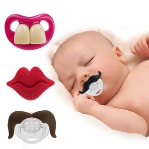 シリコーンのおしゃぶり面白いおしゃぶりはひげ歯の赤い唇乳首幼児の赤ちゃん製品20スタイルT500573