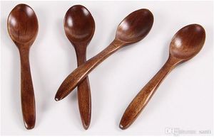 Wholesale Natural Wood Spoon Eco-Friendly Tableware Dining Soup Tea Honey Coffee Kitchen Accessories KD1