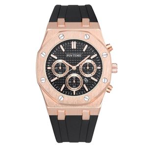 Pintime Silikon Erkek İzle Üst Marka Lüks Kuvars Saat Takvim Askeri İzle Erkekler Spor Saatler Relogio Masculino Relojes 210804