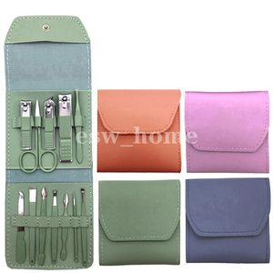 Hem 12 stycken Nail Clippers Set Stainless Steel Art Pedicure Exfoliating File med förvaringsväska