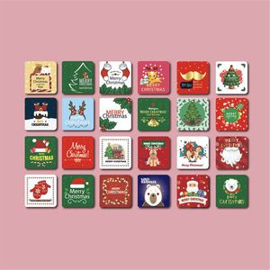 24pcs / set Mini biglietto di auguri di Natale con busta carte di benedizione di Natale Capodanno per inviti per feste di festa cartone animato regalo per bambini fai da te