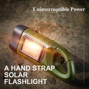 Flashlights Torches Portable LED Hand Crank Dynamo Torch Solar Power USB Charging Professional Tent Light For Outdoor Camping