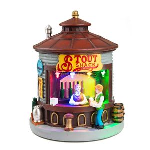 Led Christmas Village Collection Accessory Set - Stout Shack Lit House - Upplyst Xmas Market Scene 210610