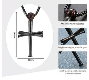 2022 new Titanium Sport Accessories gold silver black 3 colors Pendant Necklaces Cross Necklace By Men Sports Stainless Steel Baseball Choker For Boys Gift Jewelry