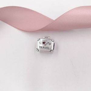 925 Sterling Silber Hochzeit Schmuckzubehör Herstellungsset Pandora Love to Travel DIY Charm Kristallarmbänder Muttertagsgeschenke für Frau Frauen Männer Kette Perlenkette