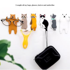 3pcs Lovely Animal Fridge Hook Key Removable Kitchen Heminredning Nyckelhållare kan tvättas med vägghakar A42