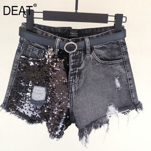 Deat Micro Pantsホットパンツヘビースパンコール壊れた穴Raw Edgeハイウエストデニムショーツ新しいファッション潮夏GD899 210428