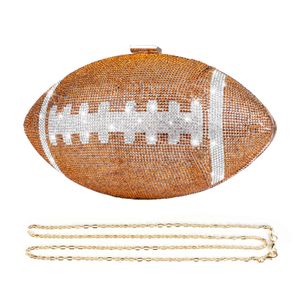 Uniibling Football Bag Shape Clutch Purse 핸드백과 모조 다이아몬드 패션 여성 파티 연회를위한 반짝이는 저녁 가방 BOLSAS MUJER 211106