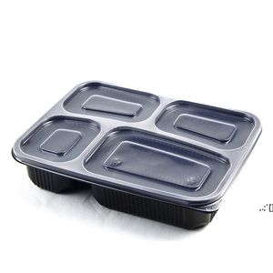 400 teile/los Einweg Meal Prep Container 4 Fach Lebensmittel Lagerung Box Mikrowelle Sichere Lunch Boxen Großhandel LLD12488