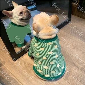 Grön Striped Pet Sweaters Pullovers Letter Print Pets Sweatshirts Dog Apparel Högkvalitativa hundar Sticka tröja