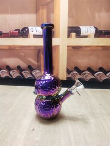 8.7 Inch Plating Colorful Color Owl Design Glass Hookah Bong Water Pipes Dab Rig With 14mm Bowl