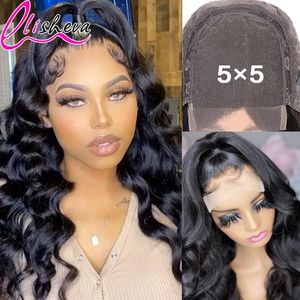 Perucas de renda 5x5 Wig Wig Human Hair for Women 4x4 Seda dianteira pré -explucada