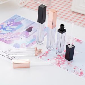 Hurtownie 5ml DIY usta połysk pojemnik z czapką Pusta szminka Butelka Lipgloss Rurki Kosmetyczne Próbki Pojemniki Czarna Rose Gold