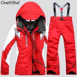 Women Tracksuit Two Piece Set Warm Hooded Windproof Thicken Winter Club Outfits 2021 Ski Jacket Snowboard Female Skiing Suit