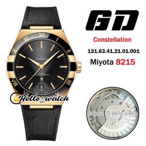 41mm Coaxial 131.63.41.21.01.001 Watches Miyota 8215 Automatic Mens Watch Black Dial Two Tone 18K Gold Case Leather Strap HWOM Hello_Watch