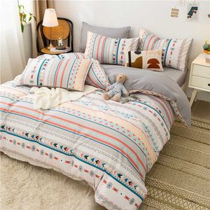 Модный комплект постельных принадлежностей содержит листовое покрытие для одеяла наволочка скромная кантри растение животных семьи пользуется полную кроватью-кроватью 210706