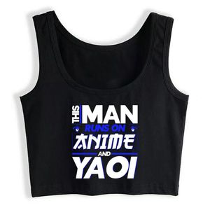 Kvinnors tankar Camis Crop Top Women Crossdressing Anime Femboy Harajuku Emo Eesthetic Grunge Gym Tank Sexig blus kvinnliga kläder Mujer Vera