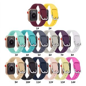 Silicone Apple watchband SE 6 5 42MM 38MM 40MM 44MM Strap Replacement bracelet For iwatch series band