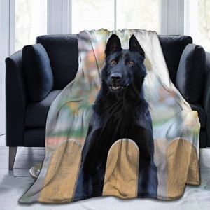 Dekens Zwart Duitse Herder Dog Fleece Throw Deken Cozy Couch Bed Sofa 50x 60