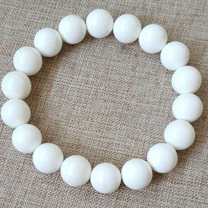 Natural branco tridacna pulseira 6-16mm beads acessórios de jóias cor pulseiras de pedra para mulheres homens frisados, vertentes